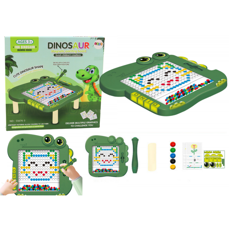 Náučná magnetická tabuľa Dinosaurus - zelená